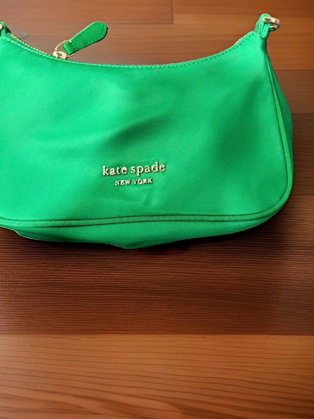 BNWT: Kate Spade Sam Nylon small crossbody with gold zipper. Color: fresh green